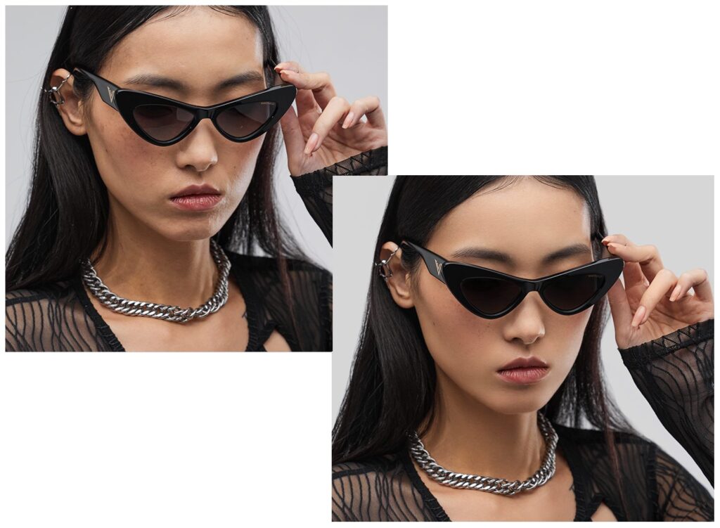 Before and after ethical beauty retouching by LenFlash Studio