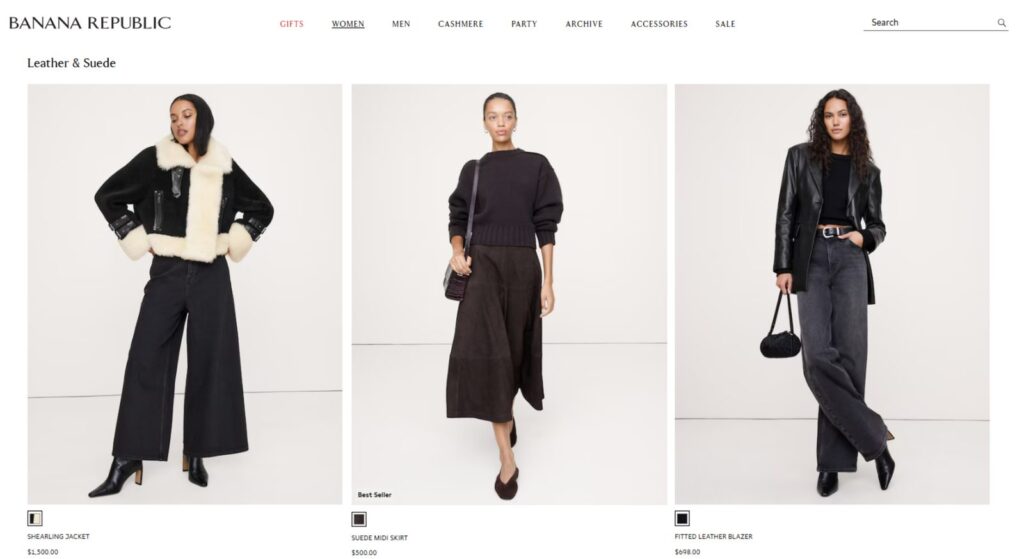 Banana Republic Curated for You AI-generated product imagery by Gap Inc